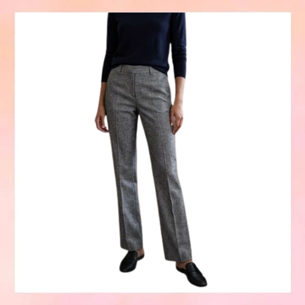 Banana Republic Martin Fit Linen Blend Straight Leg Pants Gray Size 2